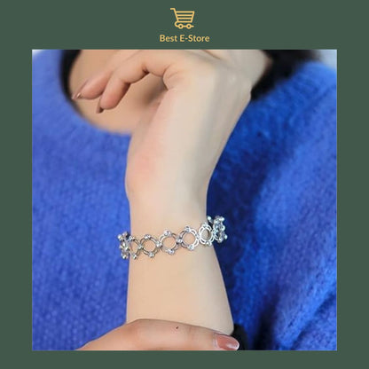 🎁 Il regalo perfetto: Anello Bangle convertibile con scintillanti CZ Glamour 💎