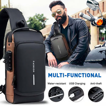 New Carbon Fiber Streamline Anti-Theft Sling Bag