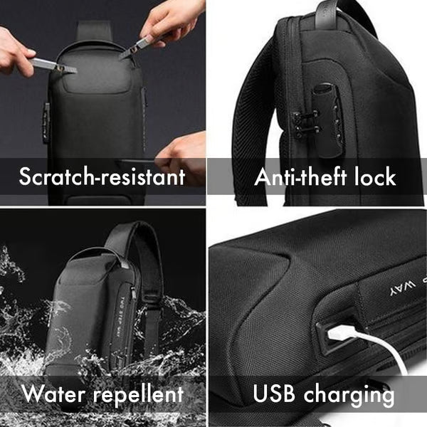 New Carbon Fiber Streamline Anti-Theft Sling Bag