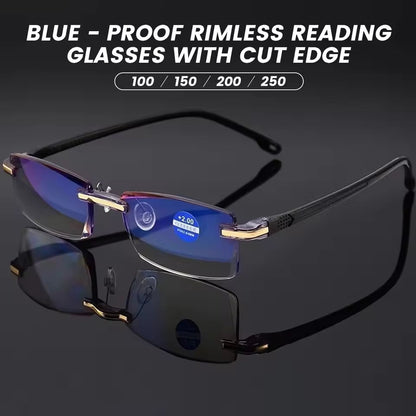 Smart Reading Glasses  Rimless Anti Blue Ray Reading Glasses Men Women
