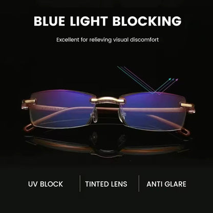 Smart Reading Glasses  Rimless Anti Blue Ray Reading Glasses Men Women