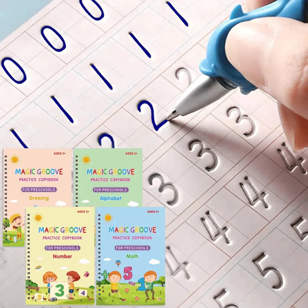 Magic Writing Book- Reusable Handwriting Practice with Disappearing Ink 4pc Set